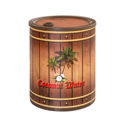 Pirate Coconut Barrel Metal Nightstand and Toy Box with Plastic Lid