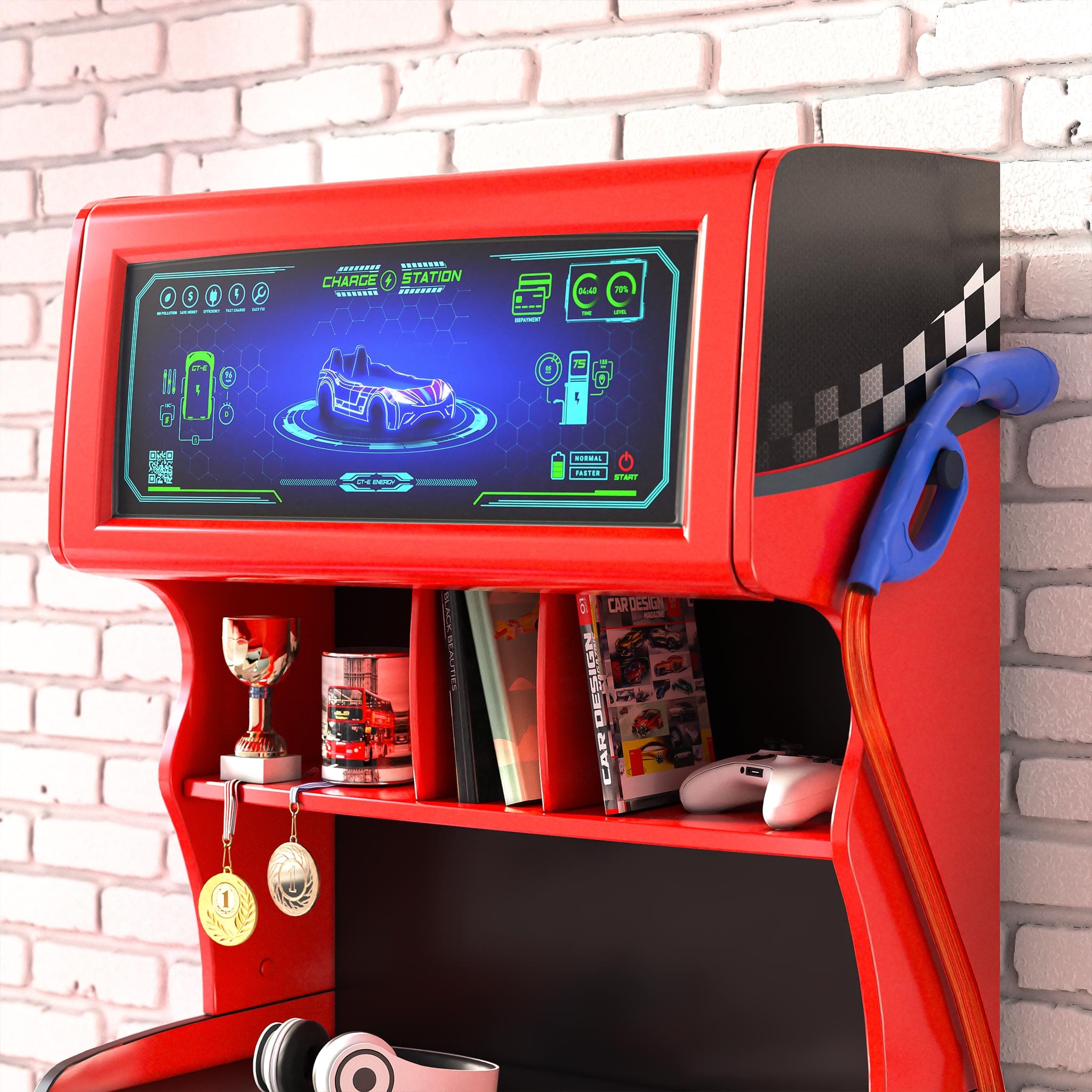 GTS EV 3 Drawer Chest with Cabinet, Charging Station Theme