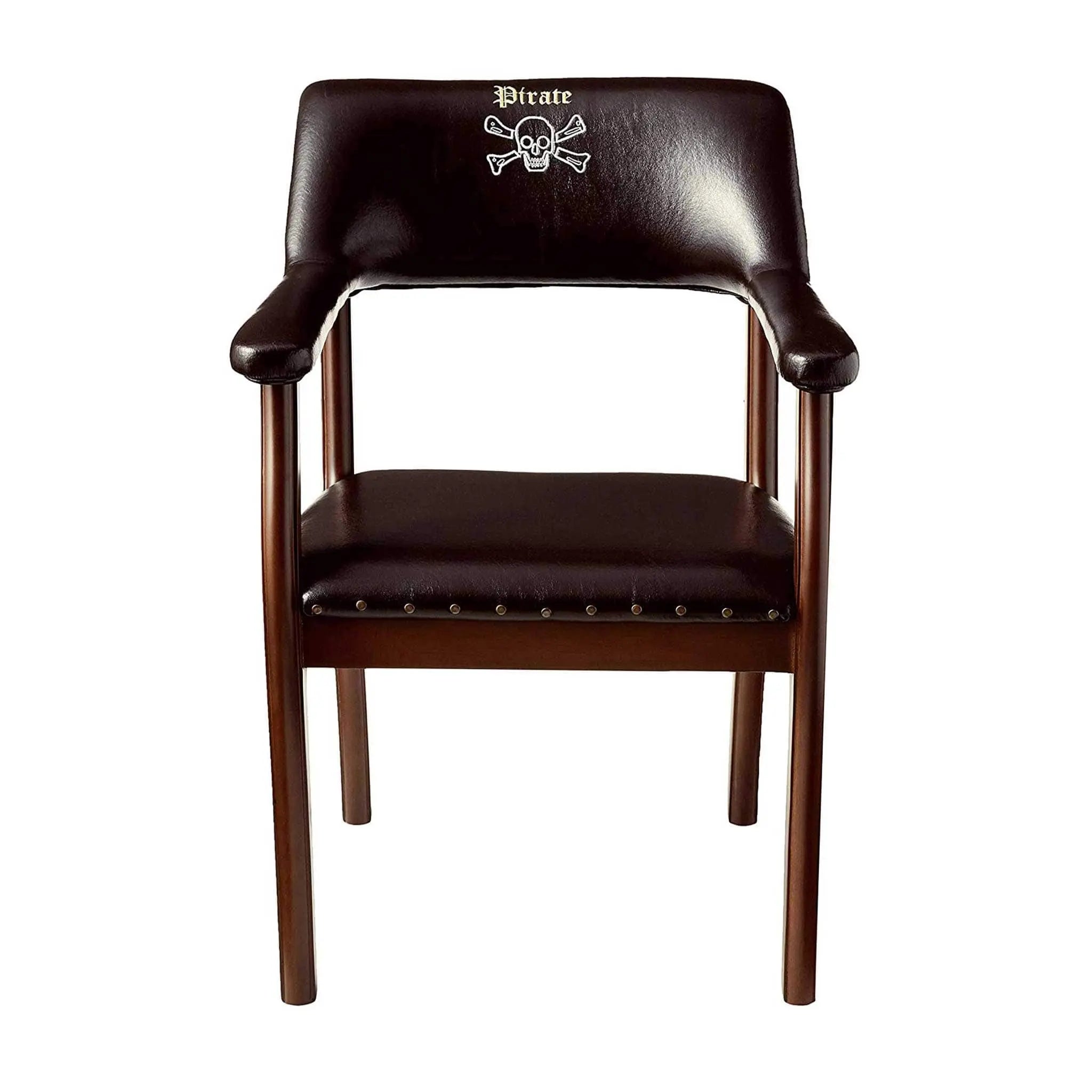 Pirate Brown Wooden Legged Leatherette Chair