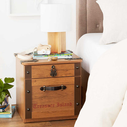 Pirate Nightstand with 2 Drawers and Leatherette Handles