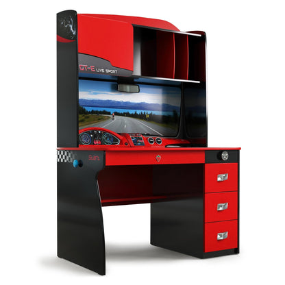 GTS EV Study Desk & Hutch with Cabinet, Car Dashboard Design